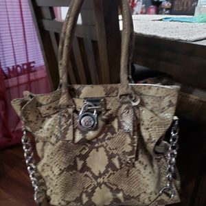 Authentic MK Hamilton Snake Skin Leather Bag